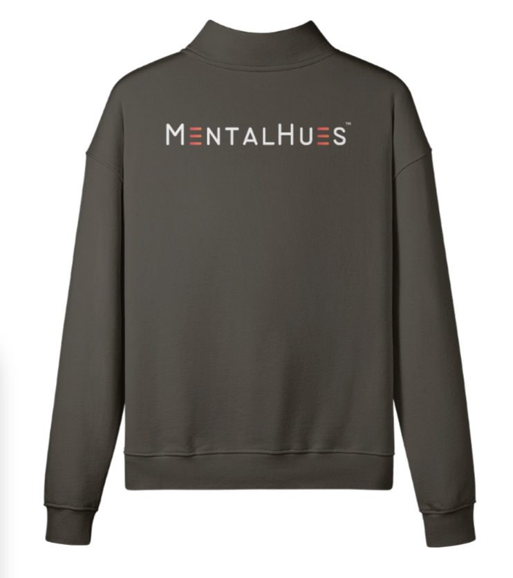 Mental Hues Half-Zip Fleece Sweatshirt M Charcoal Gray