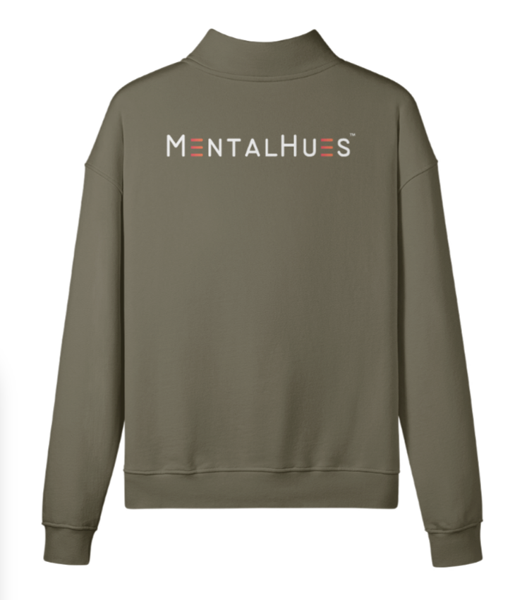Mental Hues Half-Zip Fleece Sweatshirt M Camel