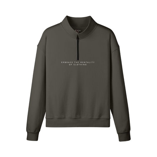Mental Hues Half-Zip Fleece Sweatshirt M Charcoal Gray