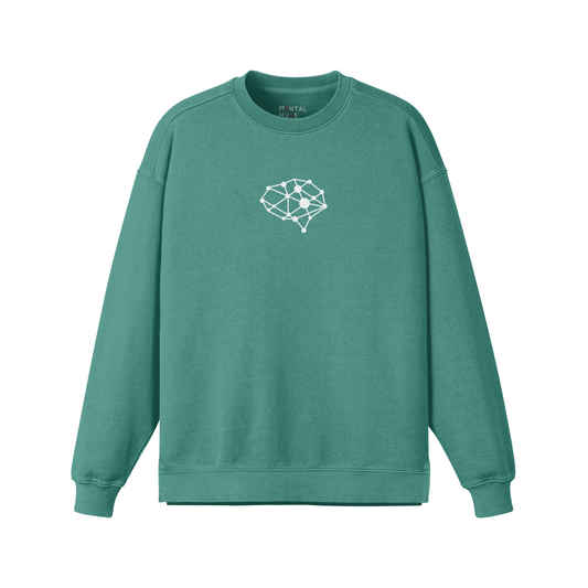 Mental Hues Oversized Faded Colored Sweatshirt Wintergreen Dream