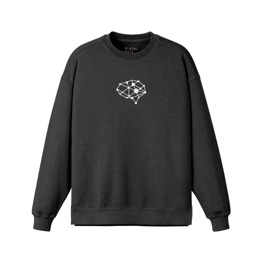 Mental Hues Oversized Faded Colored Sweatshirt Faded Black