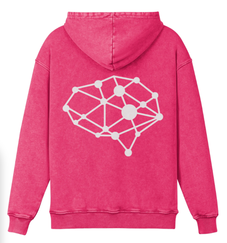 Mental Hues Faded Colored Hoodie Dark Pink