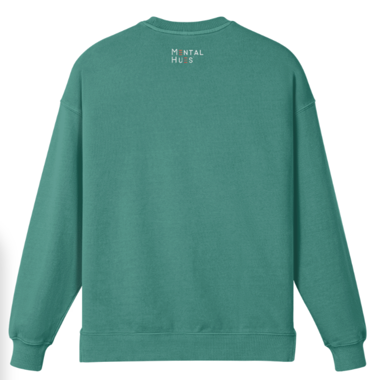 Mental Hues Oversized Faded Colored Sweatshirt Wintergreen Dream