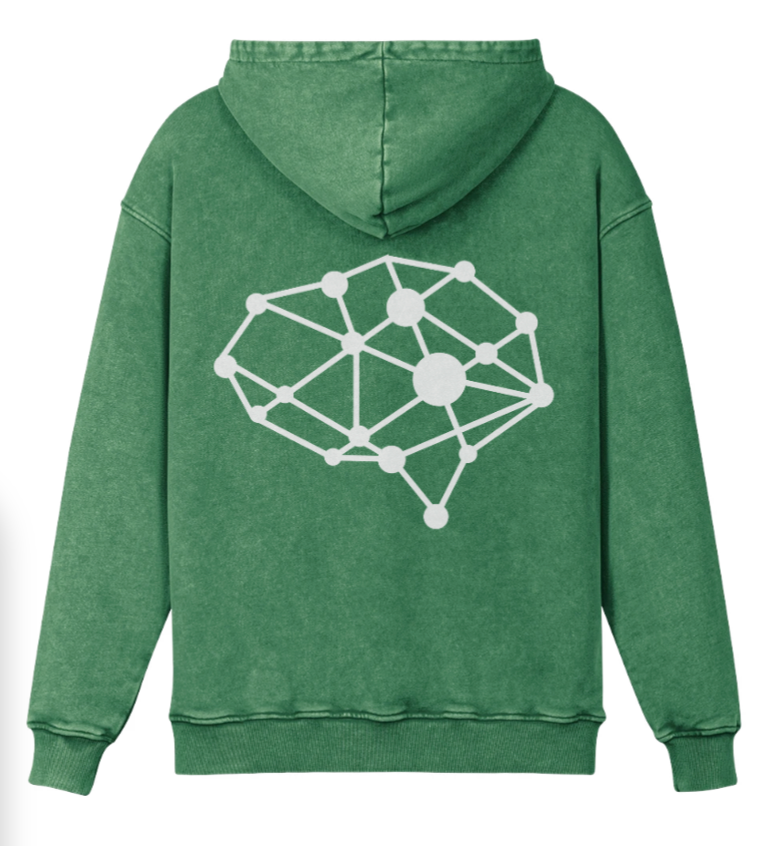 Mental Hues Faded Colored Hoodie Cactus Green