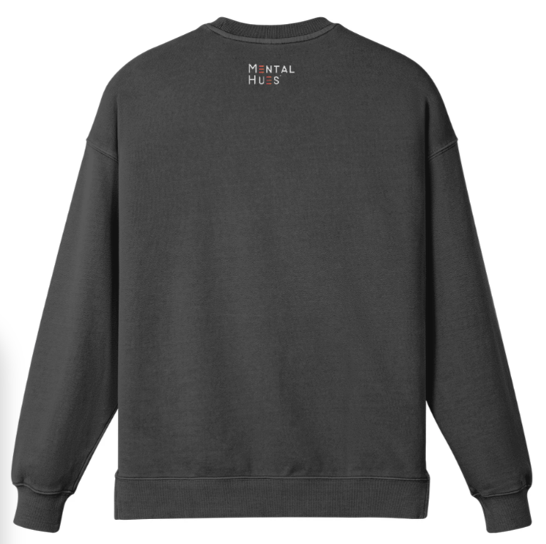 Mental Hues Oversized Faded Colored Sweatshirt Eclipse Gray