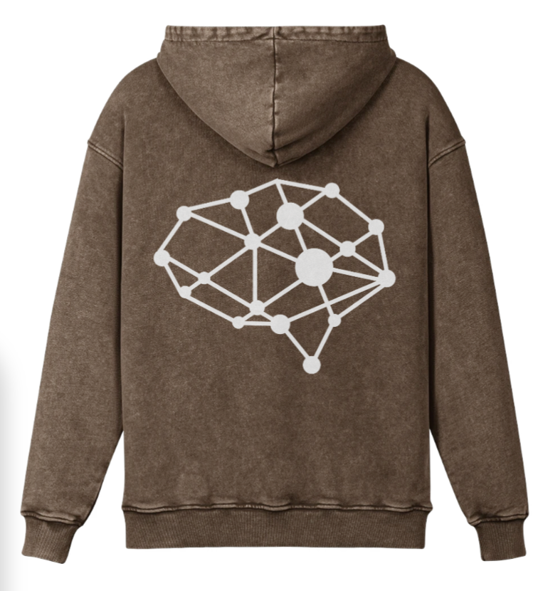 Mental Hues Faded Colored Hoodie Brown