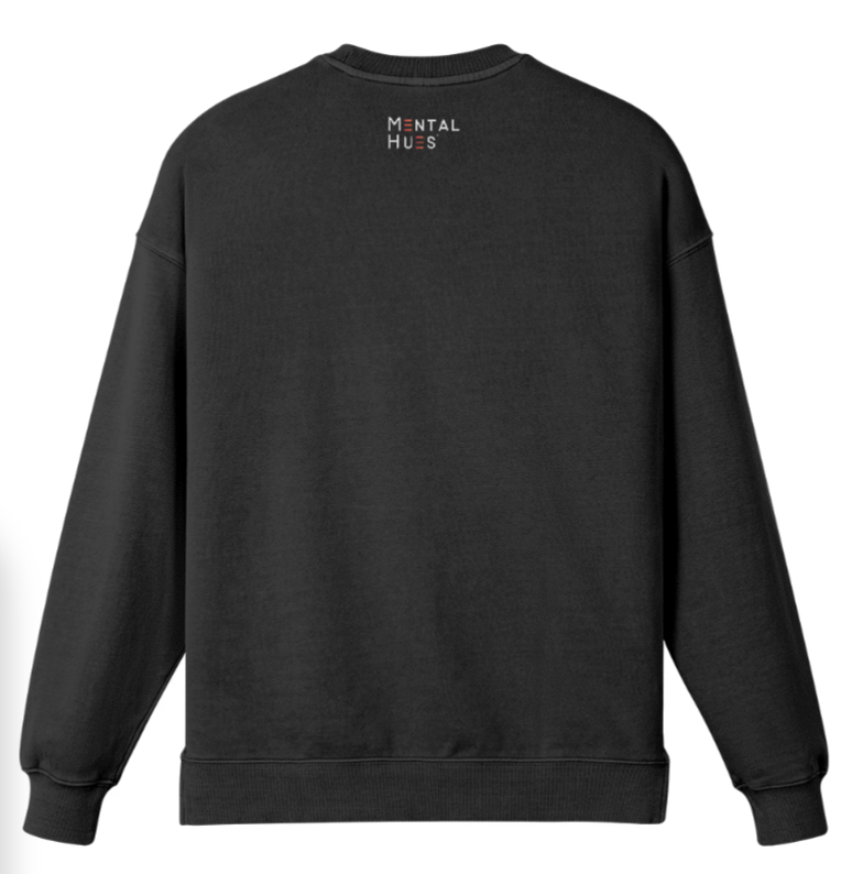 Mental Hues Oversized Faded Colored Sweatshirt Faded Black