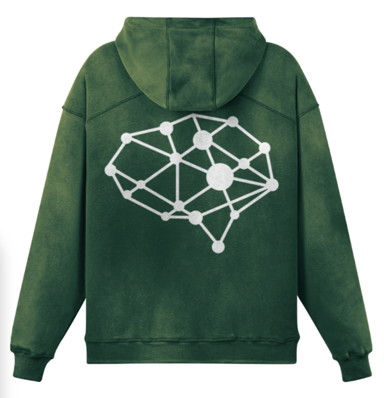 Mental Hues Sun Faded Colored Hoodie Mineral Green