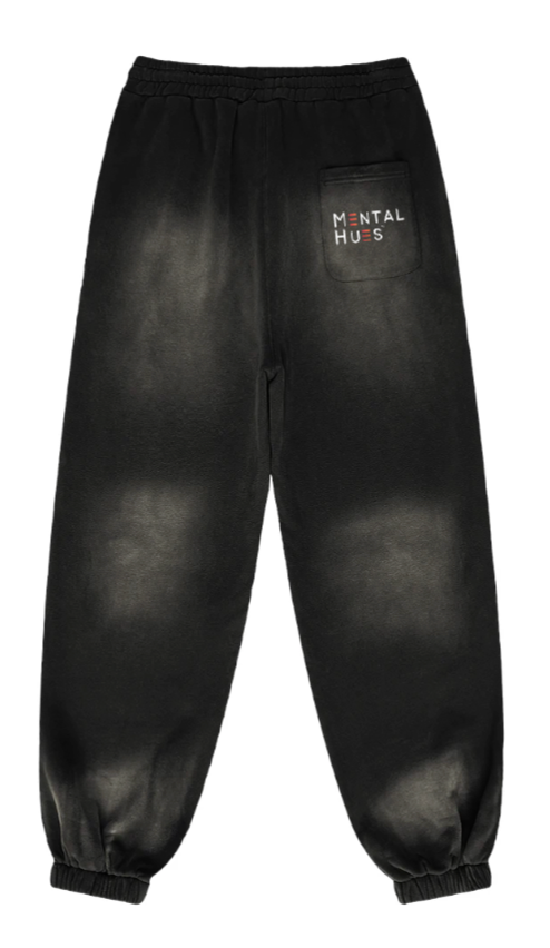 Mental Hues Sun Faded Colored Sweatpants Smoky Black