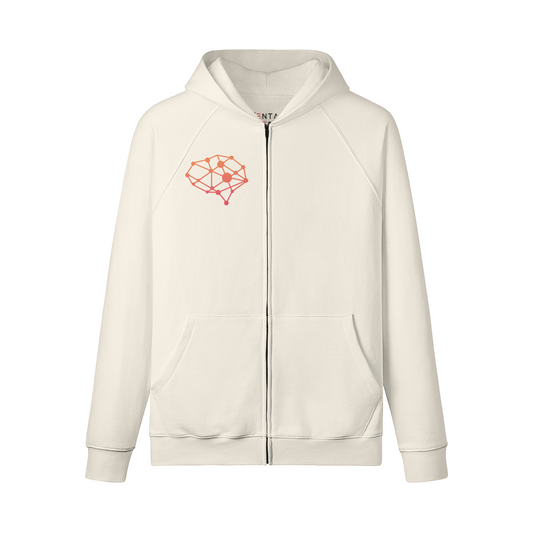 Mental Hues Full-Zip Fleece Lined Hoodie Rice Apricot