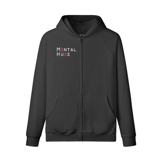 Mental Hues Full-Zip Fleece Lined Hoodie F Black