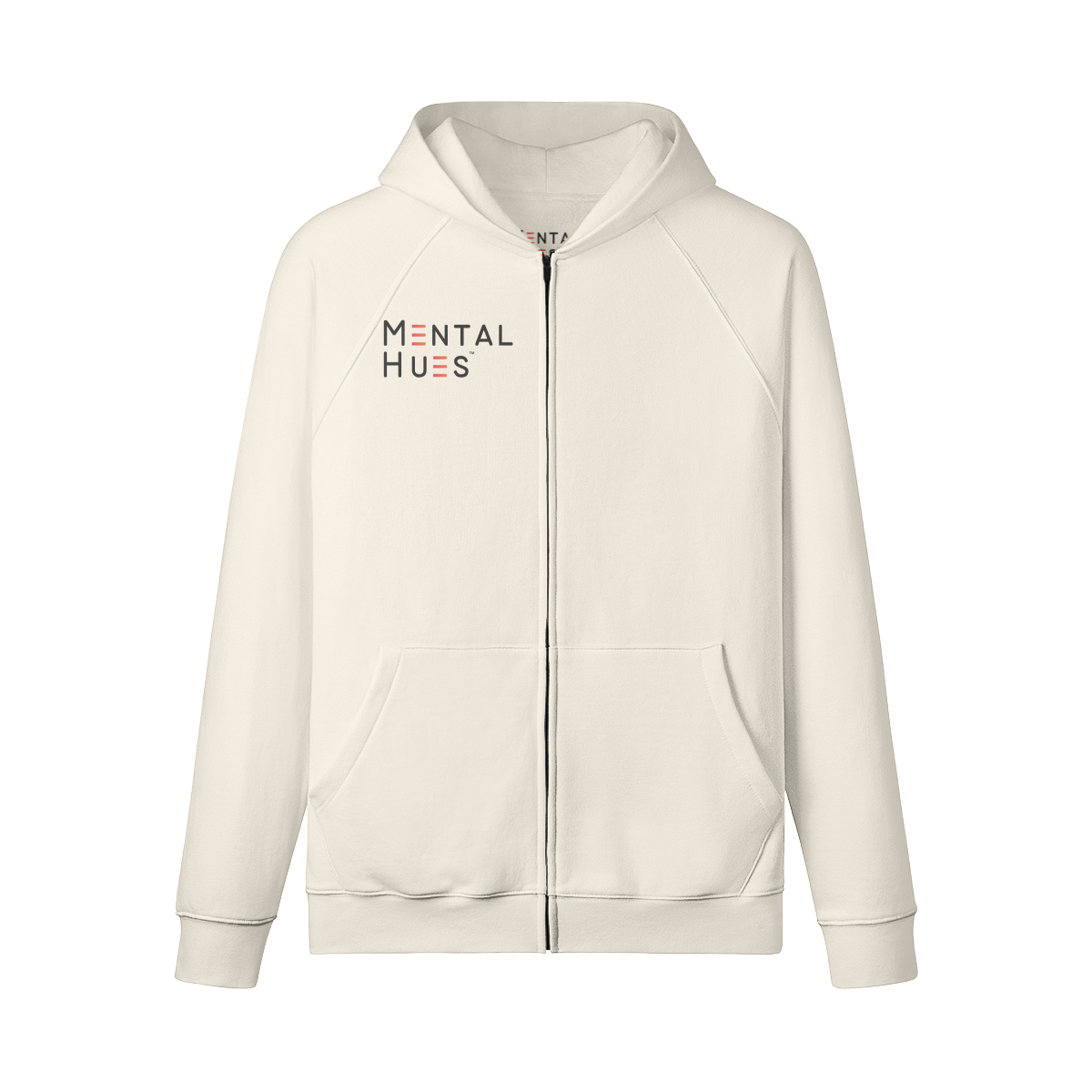 Mental Hues Full-Zip Fleece Lined Hoodie F Rice Apricot