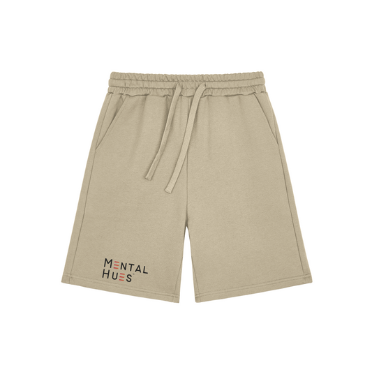 Mental Hues Casual Sweat Shorts Khaki