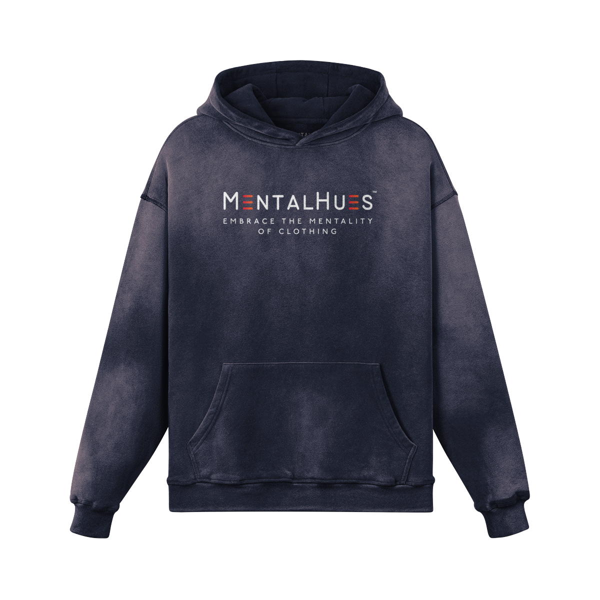 Mental Hues Sun Faded Colored Hoodie Dark Byzantine Blue