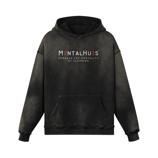 Mental Hues Sun Faded Colored Hoodie Smoky Black