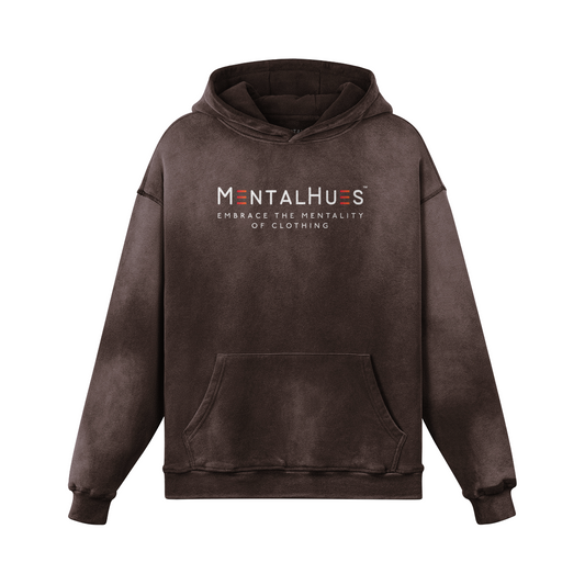 Mental Hues Sun Faded Colored Hoodie Brown