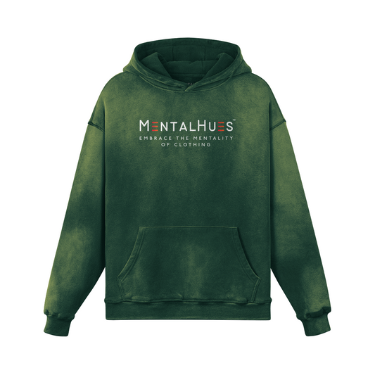 Mental Hues Sun Faded Colored Hoodie Mineral Green