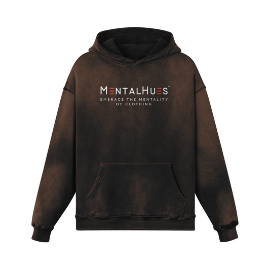 Mental Hues Sun Faded Colored Hoodie Old Burgundy