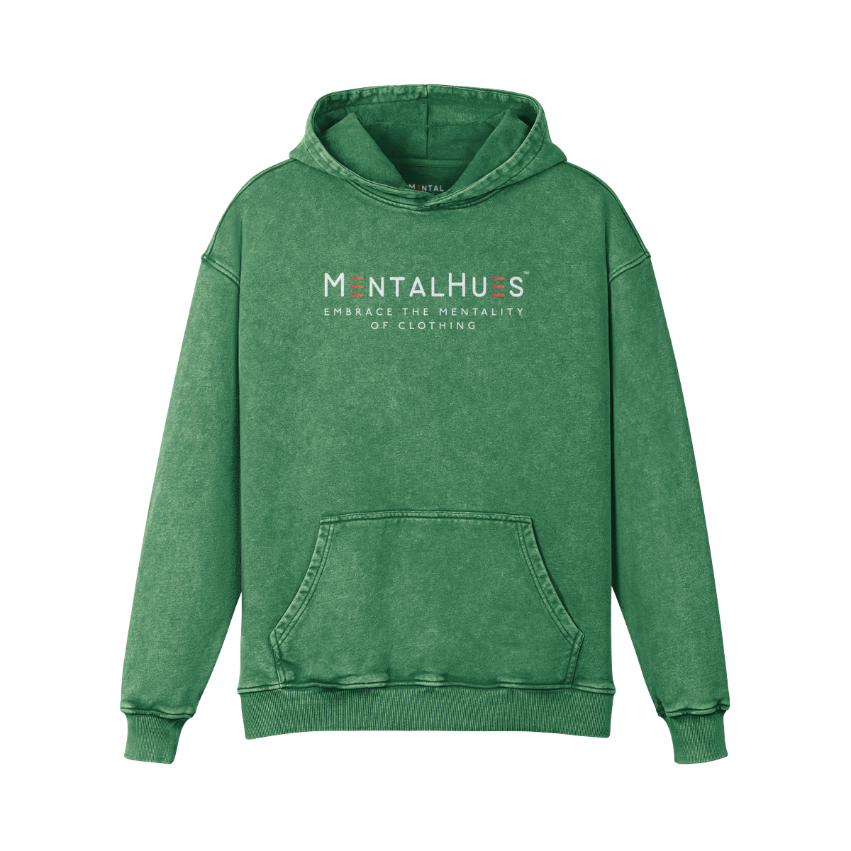 Mental Hues Faded Colored Hoodie Cactus Green