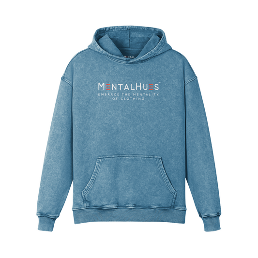 Mental Hues Faded Colored Hoodie Shadow Blue