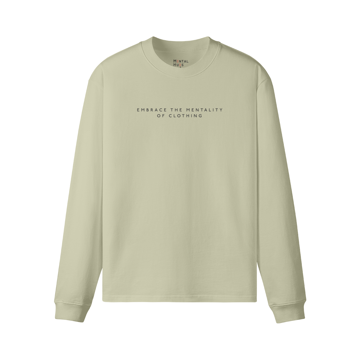 Mental Hues Loose Long Sleeve Tee M Matcha Green