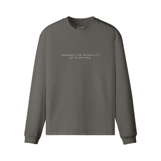 Mental Hues Loose Long Sleeve Tee M Charcoal Gray