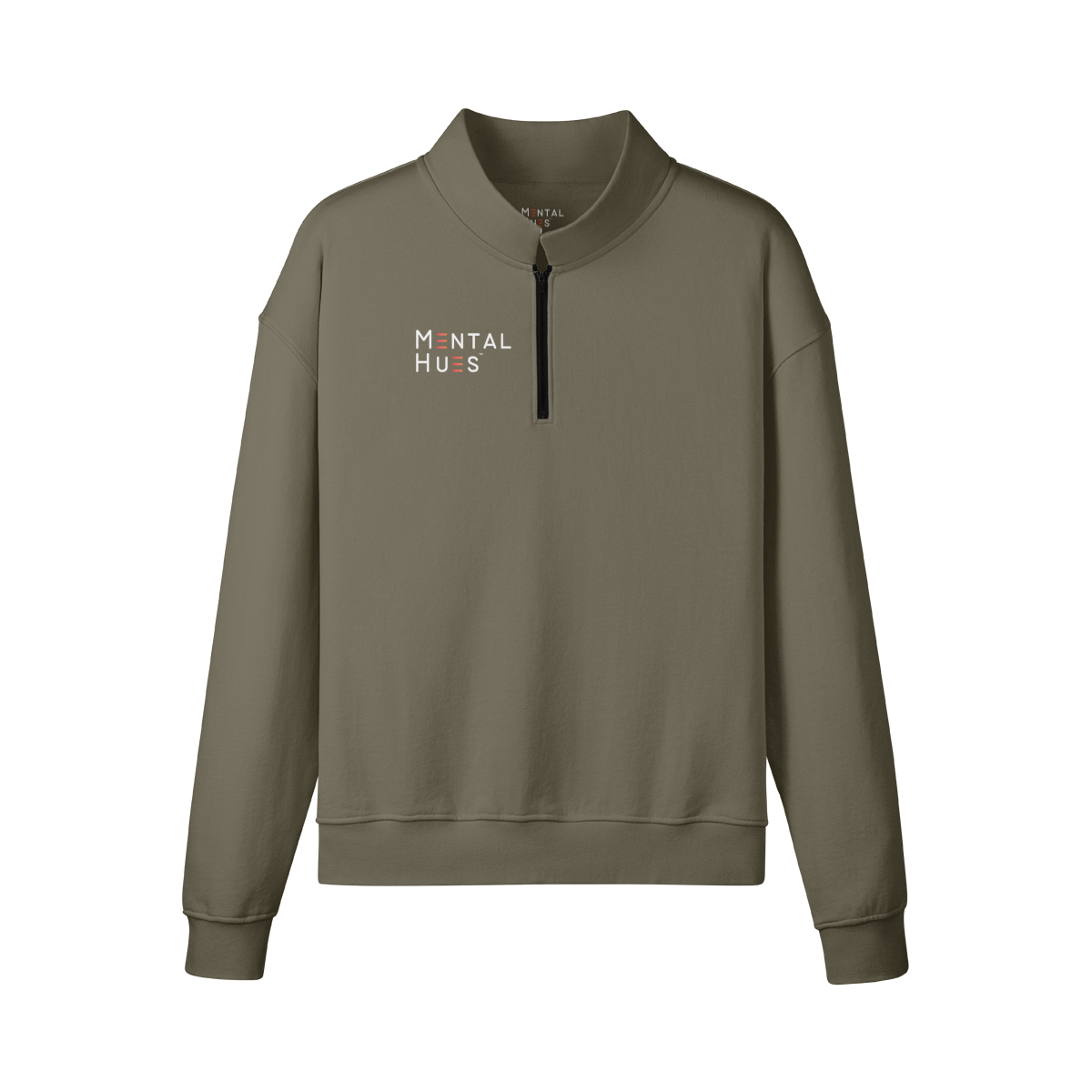 Mental Hues Half-Zip Fleece Sweatshirt MH Camel