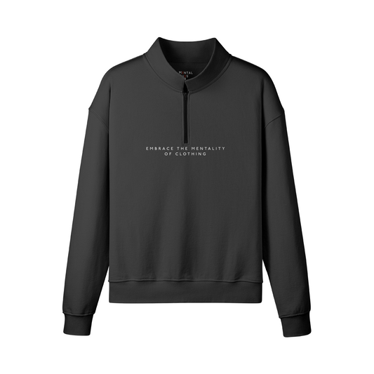 Mental Hues Half-Zip Fleece Sweatshirt M Black