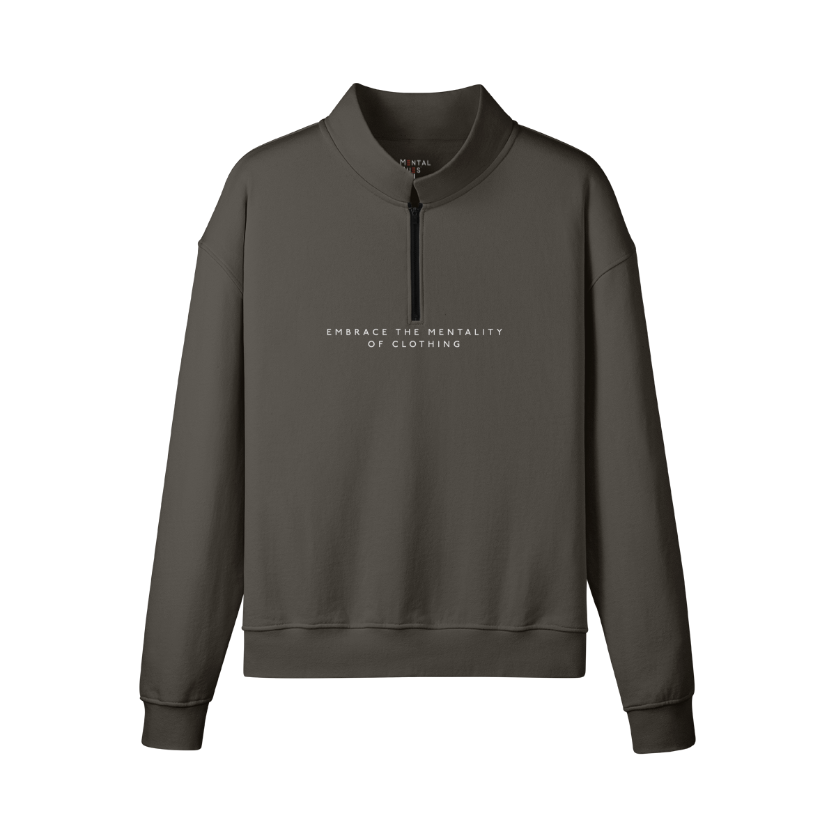 Mental Hues Half-Zip Fleece Sweatshirt M Charcoal Gray