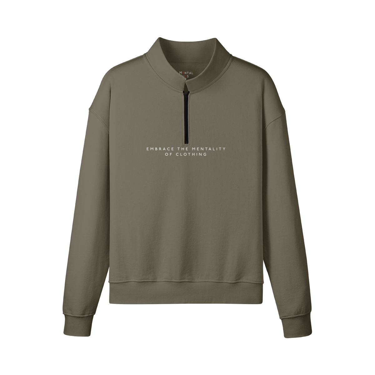 Mental Hues Half-Zip Fleece Sweatshirt M Camel