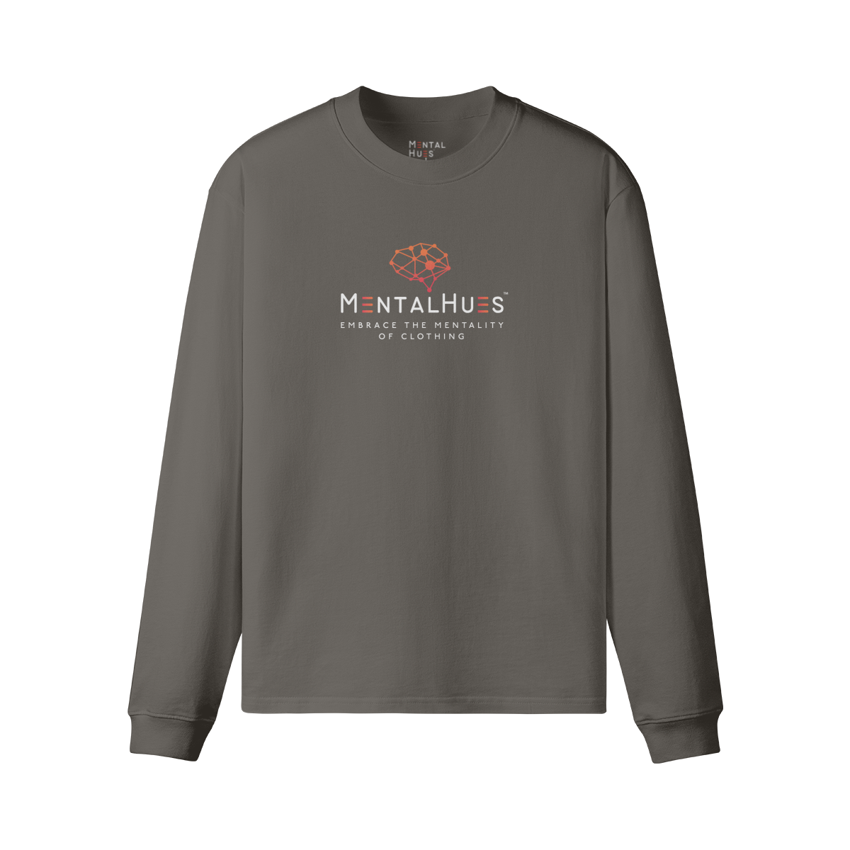 Mental Hues Loose Long Sleeve Tee C Charcoal Gray