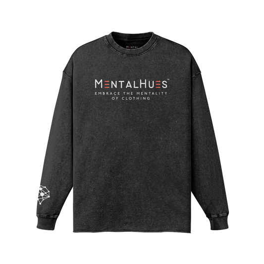 Mental Hues Faded Colored Loose Long Sleeve Tee Faded Black