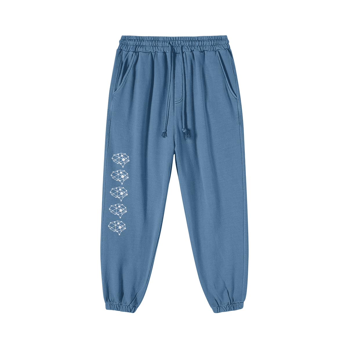 Mental Hues Baggy Tapered Fit Sweatpants Slate Blue