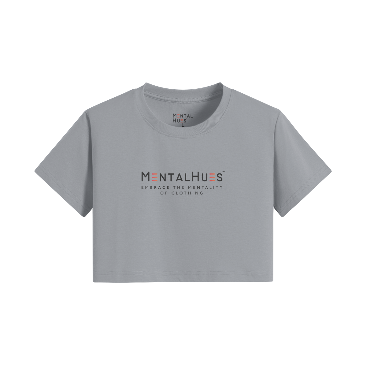 Mental Hues Crop T-Shirt Light Gray